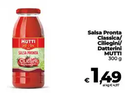 Coop Salsa Pronta Ciliegini Mutti offerta