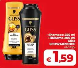 Coop Shampoo e balsamo Gliss Schwarzkopf offerta
