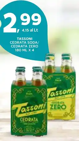 Extra Supermercati Tassoni cedrata soda/ cedrata zero offerta