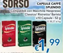 Migross Supermercati e Market Capsule caffè splendid Compatibili con Macchine Nespresso Classico/ Ristretto/ Barista offerta