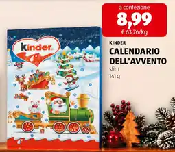 ALDI Kinder Calendario dell'Avvento slim offerta
