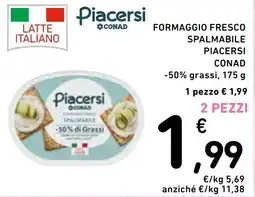 Spazio Conad Formaggio fresco spalmabile Piacersi offerta