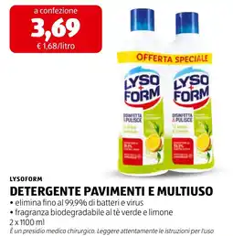 ALDI Lysoform Detergente Pavimenti e Multiuso offerta