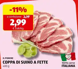 ALDI Il podere coppa di suino a fette offerta