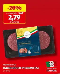 ALDI Hamburger Piemontese offerta