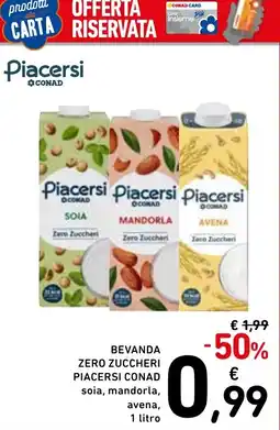 Spazio Conad Bevanda zero zuccheri Piacersi Conad offerta