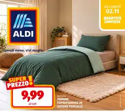 ALDI Novitesse parure copripiumino in cotone percale offerta
