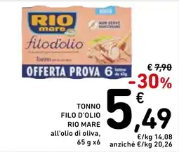 Spazio Conad Tonno filo d'olio Rio Mare all'olio di oliva offerta