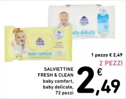Spazio Conad Salviettine Fresh & Clean baby comfort, baby delicate offerta
