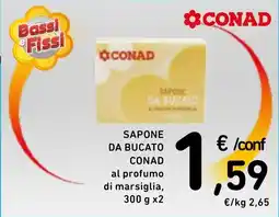 Spazio Conad Sapone da bucato Conad al profumo di marsiglia offerta