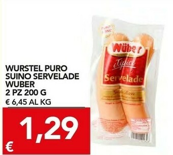 TuoDi Wuber wurstel puro suino servelade offerta