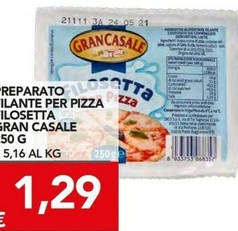 TuoDi Gran casale - filosetta per pizza 250 g(ml) offerta