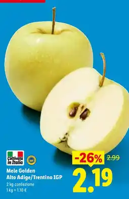 Lidl Mele Golden Alto Adige/Trentino IGP offerta