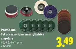 Lidl Parkside set accessori per smerigliatrice angolare offerta