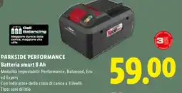 Lidl Parkside Performance Batteria smart 8 Ah offerta