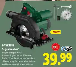 Lidl Parkside Sega circolare offerta