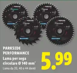 Lidl Parkside Performance lama per sega circolare offerta