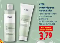 Lidl Cien Tonico perfezionatore o gel detergente purificante offerta