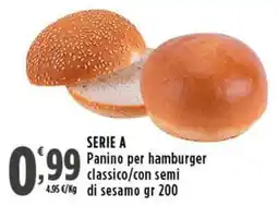 Rossotono Carrefour Panino per hamburger classico/con semi di sesamo offerta