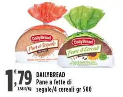 Rossotono Carrefour DailyBread Pane a fette di segale/4 cereali offerta