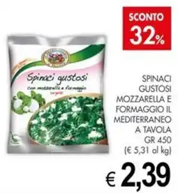 PrestoFresco Spinaci gustosi con mozzarella e formaggio offerta