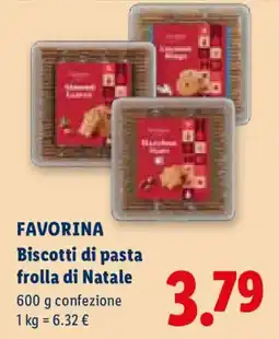 Lidl Favorina Biscotti di pasta frolla di Natale offerta