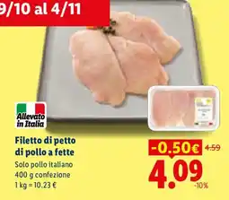 Lidl Filetto di petto di pollo a fette offerta