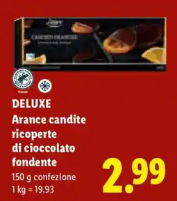 Lidl Deluxe Arance candite ricoperte di cioccolato fondente offerta