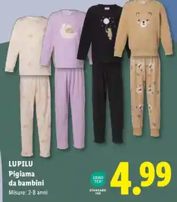 Lidl Lupilu Pigiama da bambini offerta