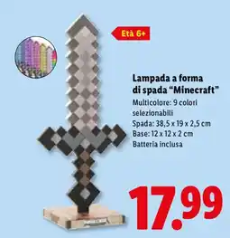 Lidl Lampada a forma di spada "Minecraft" offerta