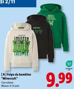 Lidl Felpa da bambino "Minecraft" offerta