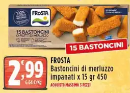 Rossotono Carrefour Frosta Bastoncini di merluzzo impanati offerta