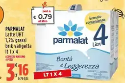 Rossotono Carrefour Parmalat Latte UHT 1,2% grassi brik valigetta offerta