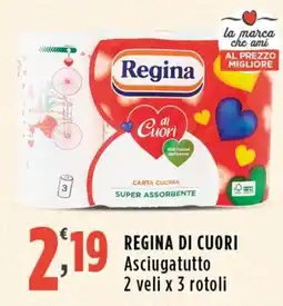 Rossotono Carrefour Regina di cuori carta cucina offerta
