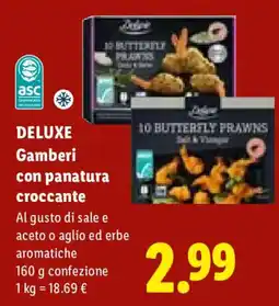Lidl Deluxe Gamberi con panatura croccante offerta