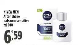 Rossotono Carrefour NIVEA MEN After shave balsamo sensitive offerta