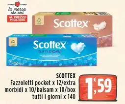 Rossotono Carrefour Scottex Fazzoletti pocket offerta