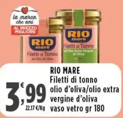 Rossotono Carrefour Rio mare Filetti di tonno offerta