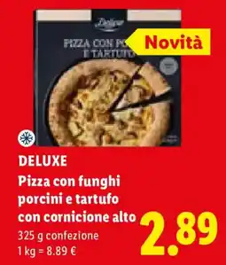 Lidl Deluxe Pizza con funghi porcini e tartufo con cornicione alto offerta