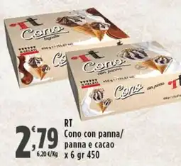 Rossotono Carrefour Cono con panna offerta