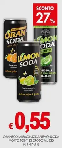 PrestoFresco Oransoda/Lemonsoda/Lemonsoda mojito fonti di crodo offerta