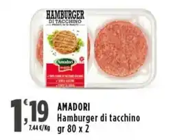 Rossotono Carrefour Amadori Hamburger di tacchino offerta