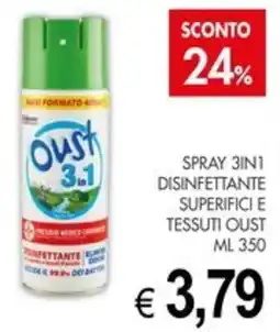 PrestoFresco Spray 3in1 disinfettante superfici e tessuti Oust offerta