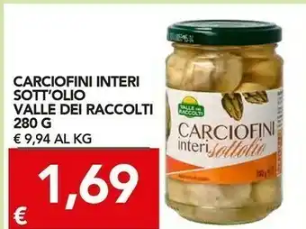 TuoDi Valle del raccolti carciofini interi sott'olio offerta