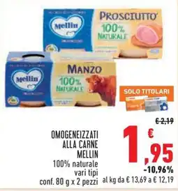 Conad City Omogeneizzati alla carne Mellin offerta