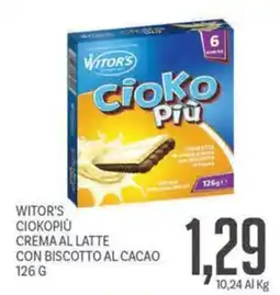 Supermercati Piccolo Witor's CiokoPiù Crema al Latte con Biscotto al Cacao offerta