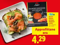 Lidl Deluxe Salmone norvegese affumicato al miele offerta