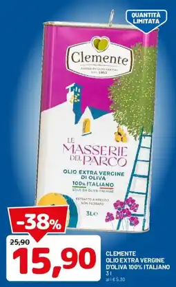 DPiù Clemente olio extra vergine d'oliva 100% italiano offerta