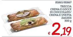 Zona Treccia crema e gocce di cioccolato/crema e uvetta Zaghis offerta