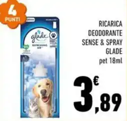 Conad Superstore Ricarica deodorante sense & spray glade pet offerta